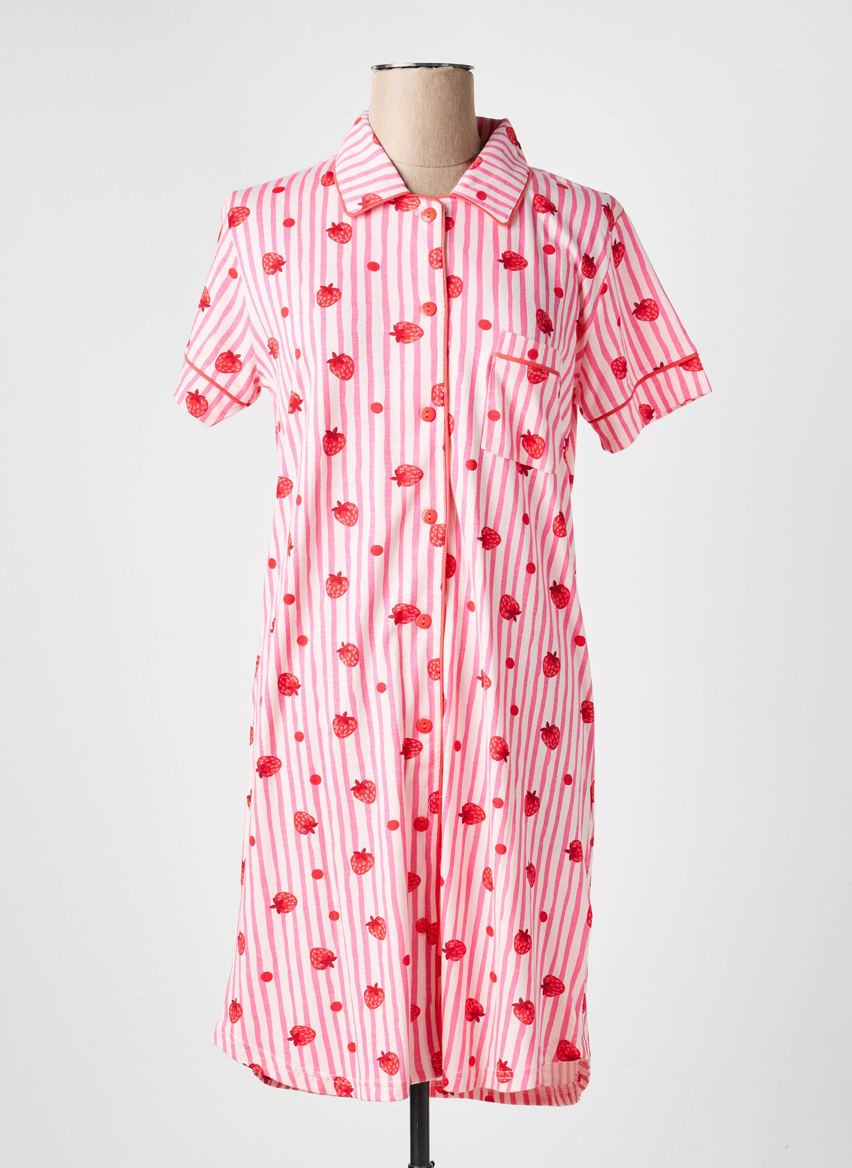Chemise de nuit imprimé fantaisie rose ROSE POMME femme