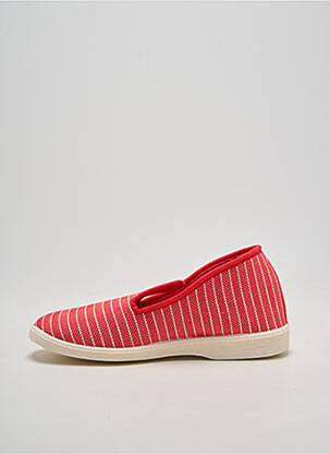 Chaussons/pantoufles bout rond talon plat jusqu'à 3cm rouge DAMART femme