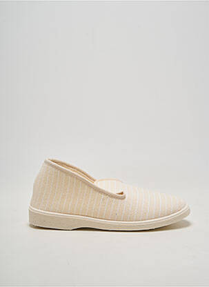 Chaussons/pantoufles bout rond talon plat jusqu'à 3cm beige DAMART femme