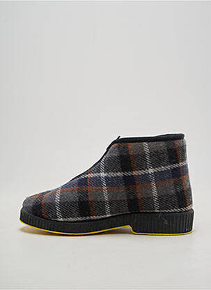 Chaussons/pantoufles fourrée talon plat jusqu'à 3cm gris EMANUELA femme