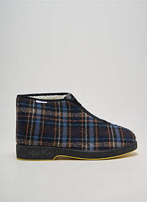 Chaussons/pantoufles fourrée talon plat jusqu'à 3cm bleu EMANUELA femme