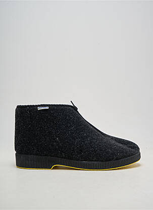 Chaussons/pantoufles fourrée talon plat jusqu'à 3cm gris EMANUELA femme