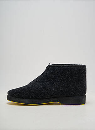 Chaussons/pantoufles fourrée talon plat jusqu'à 3cm gris EMANUELA femme