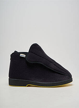 Chaussons/pantoufles fermeture scratch bout rond noir EMANUELA unisexe