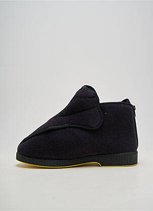 Chaussons/pantoufles fermeture scratch bout rond noir EMANUELA unisexe