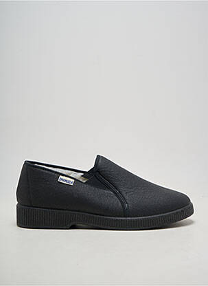 Chaussons/pantoufles bout rond talon bas noir EMANUELA homme
