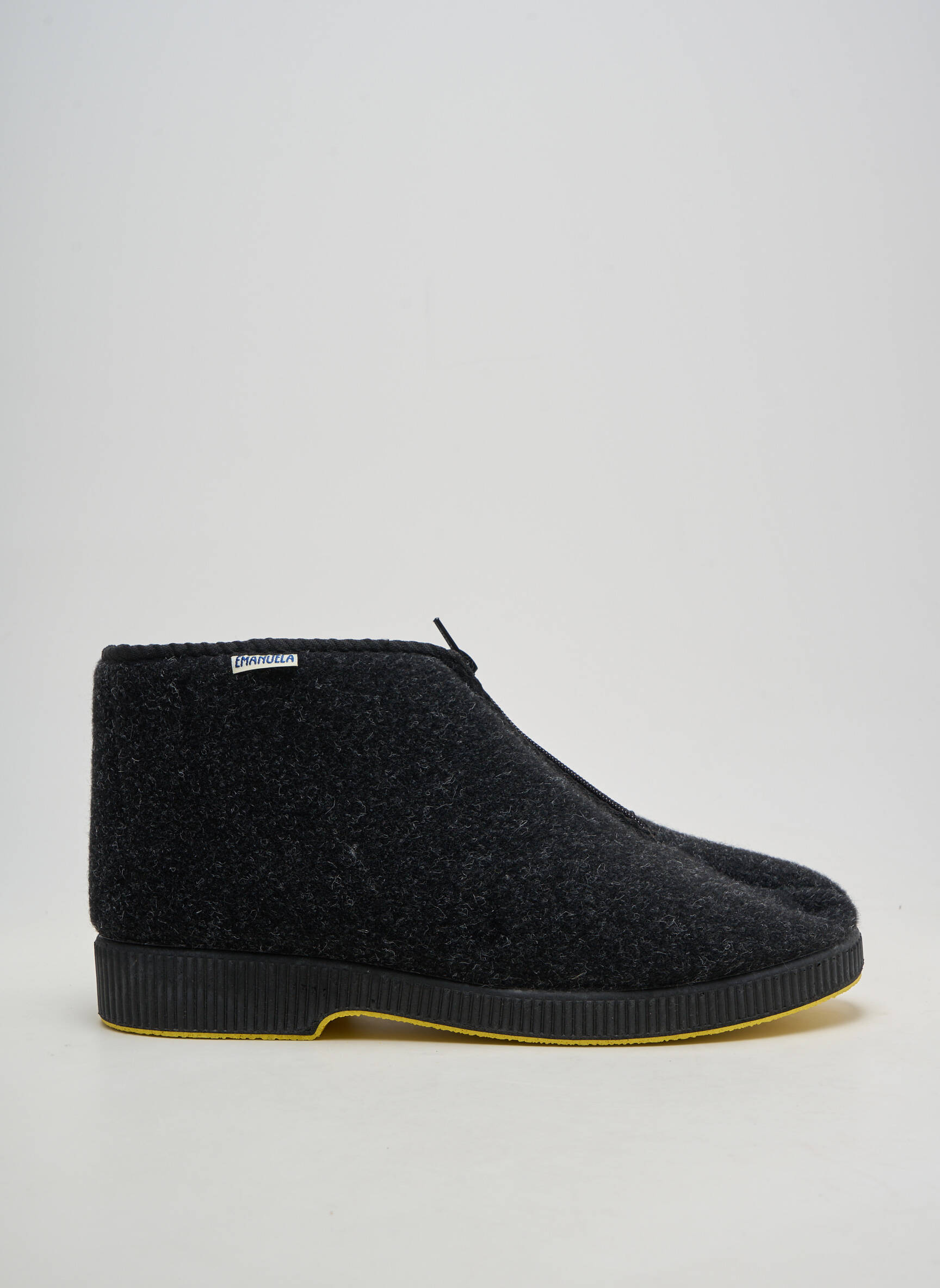 Chaussons/pantoufles fourrée talon plat jusqu'à 3cm gris EMANUELA femme