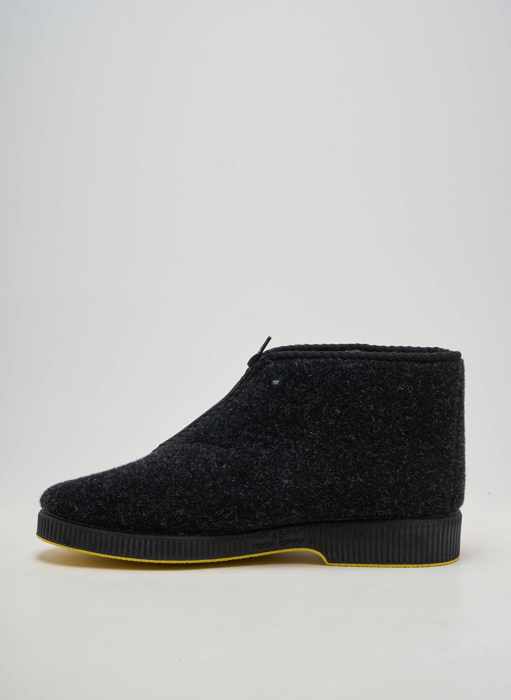 Chaussons/pantoufles fourrée talon plat jusqu'à 3cm gris EMANUELA femme