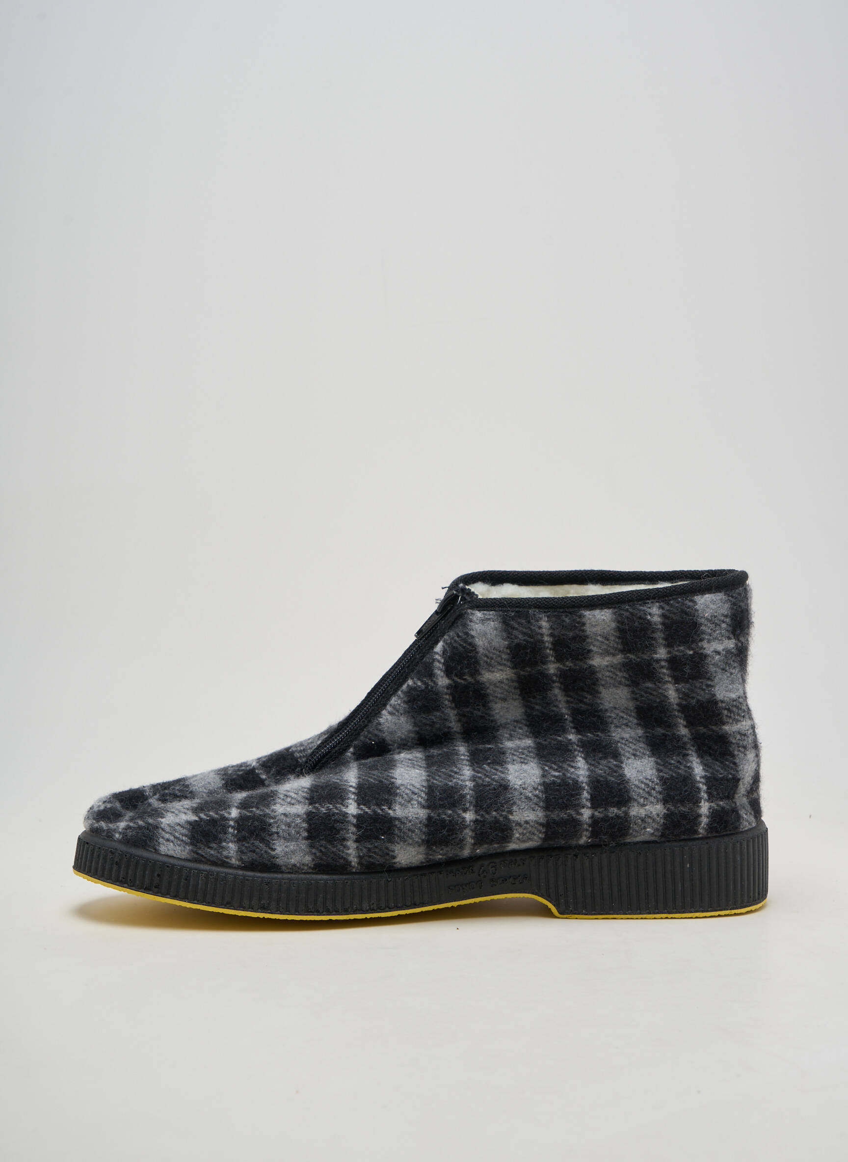Chaussons/pantoufles fermeture zippée talon bas gris EMANUELA homme