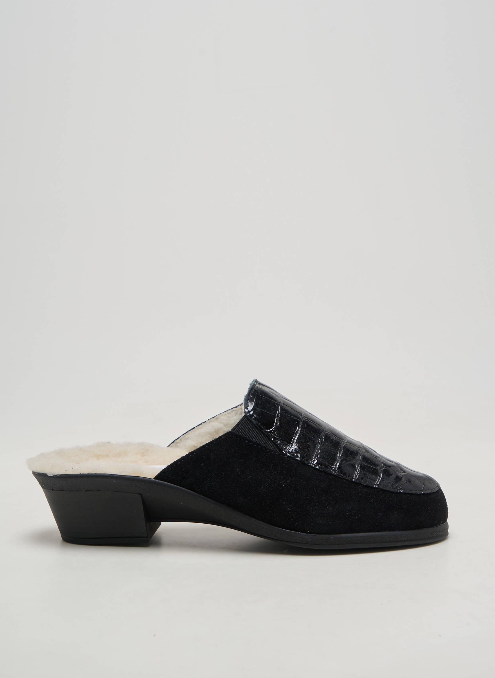 Chaussons/pantoufles fourrée talon de 4 à 6cm noir SEDAGYL femme