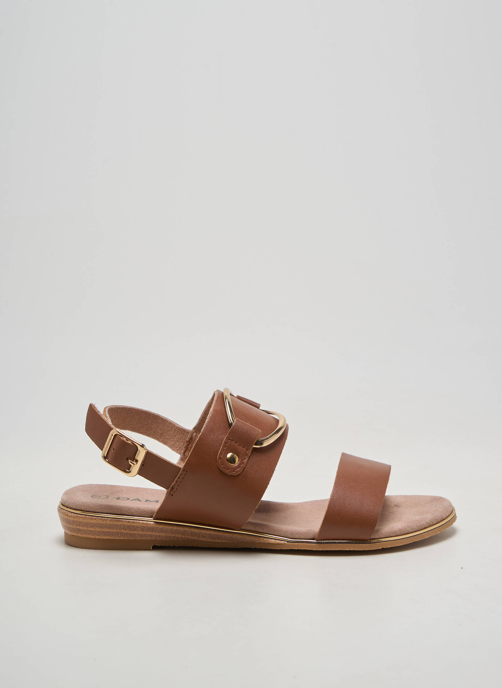 Sandales/nu pieds chiquet talon plat jusqu'à 3cm marron DAMART femme