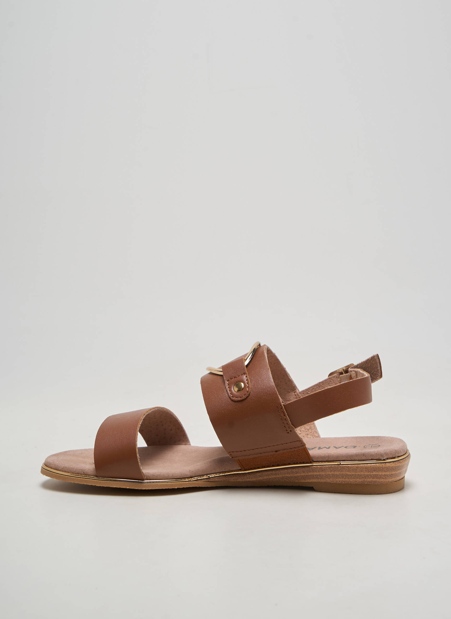 Sandales/nu pieds chiquet talon plat jusqu'à 3cm marron DAMART femme