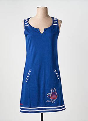 Chemise de nuit imprimé rayures bleu ROSE POMME femme