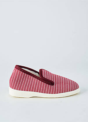 Chaussons/pantoufles bout rond talon plat jusqu'à 3cm rouge DAMART femme