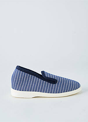 Chaussons/pantoufles bout rond talon plat jusqu'à 3cm bleu DAMART femme