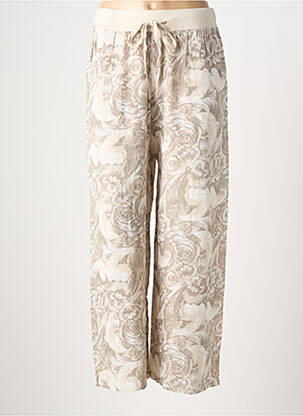 Pantalon droit tissage crêpe taille normale beige DREAM VALLEY femme