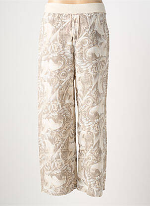 Pantalon droit tissage crêpe taille normale beige DREAM VALLEY femme