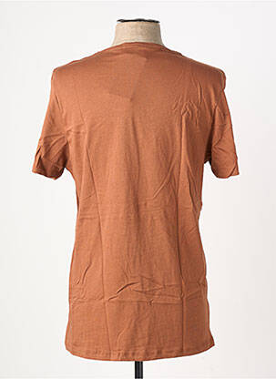 T-shirt broderie manches courtes marron OAKS VALLEY homme