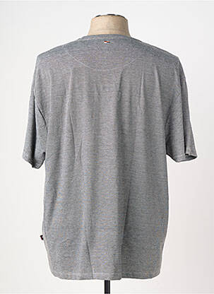 T-shirt col tunisien manches courtes gris OAKS VALLEY homme