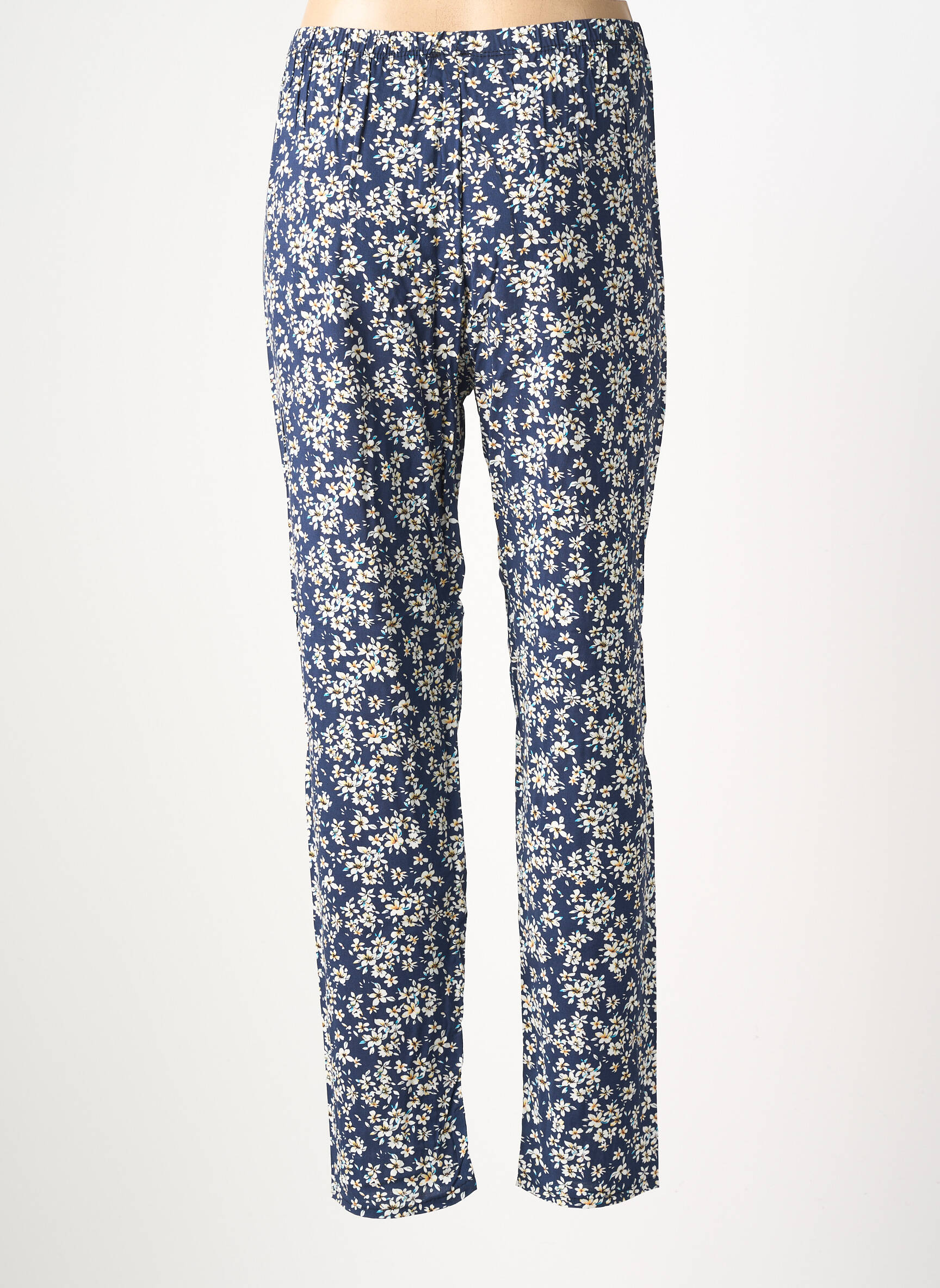 Pantalon droit tissage crêpe taille normale bleu DREAM VALLEY femme