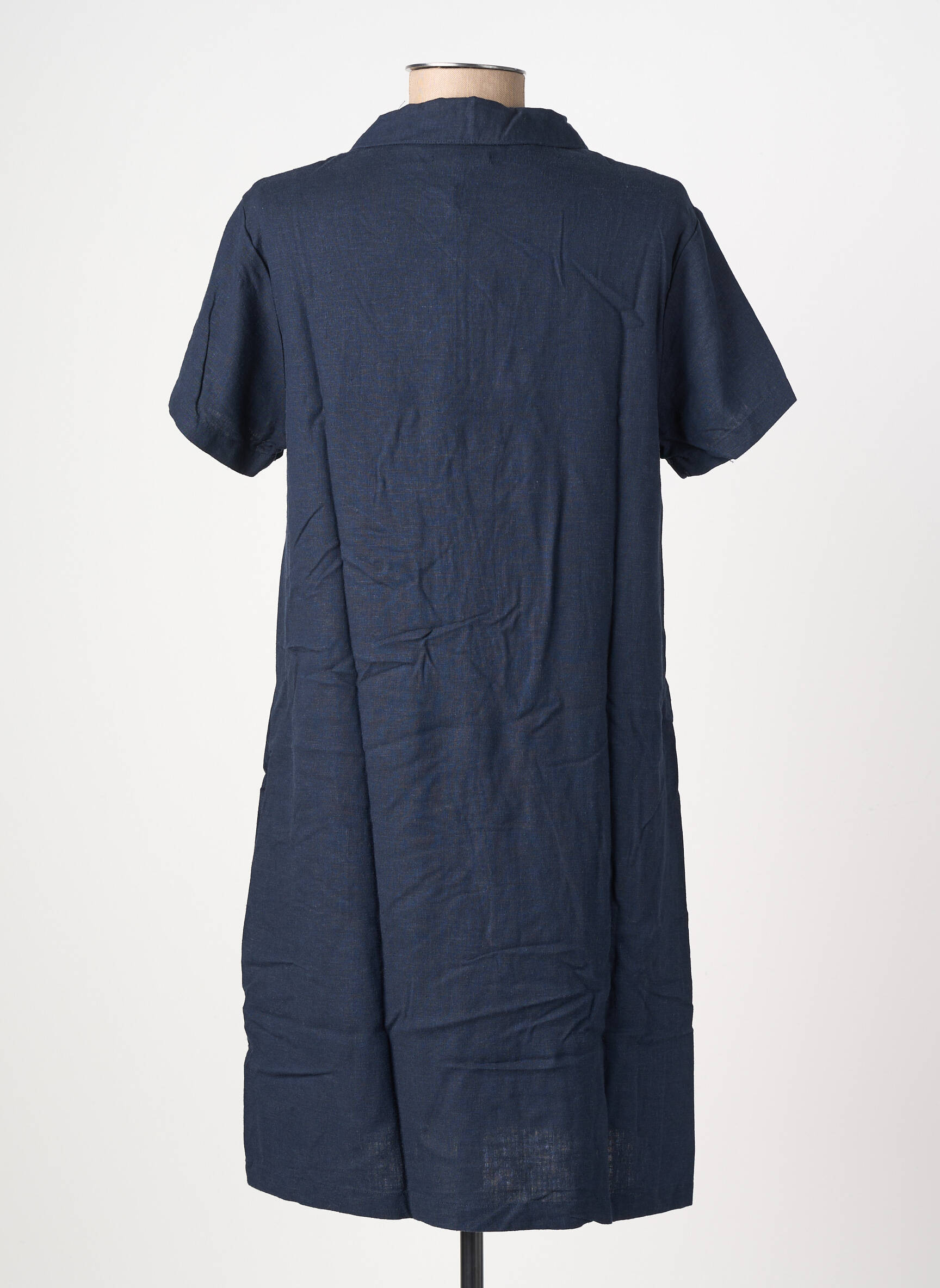 Robe courte manches courtes manches courtes bleu BASTINGAGE femme