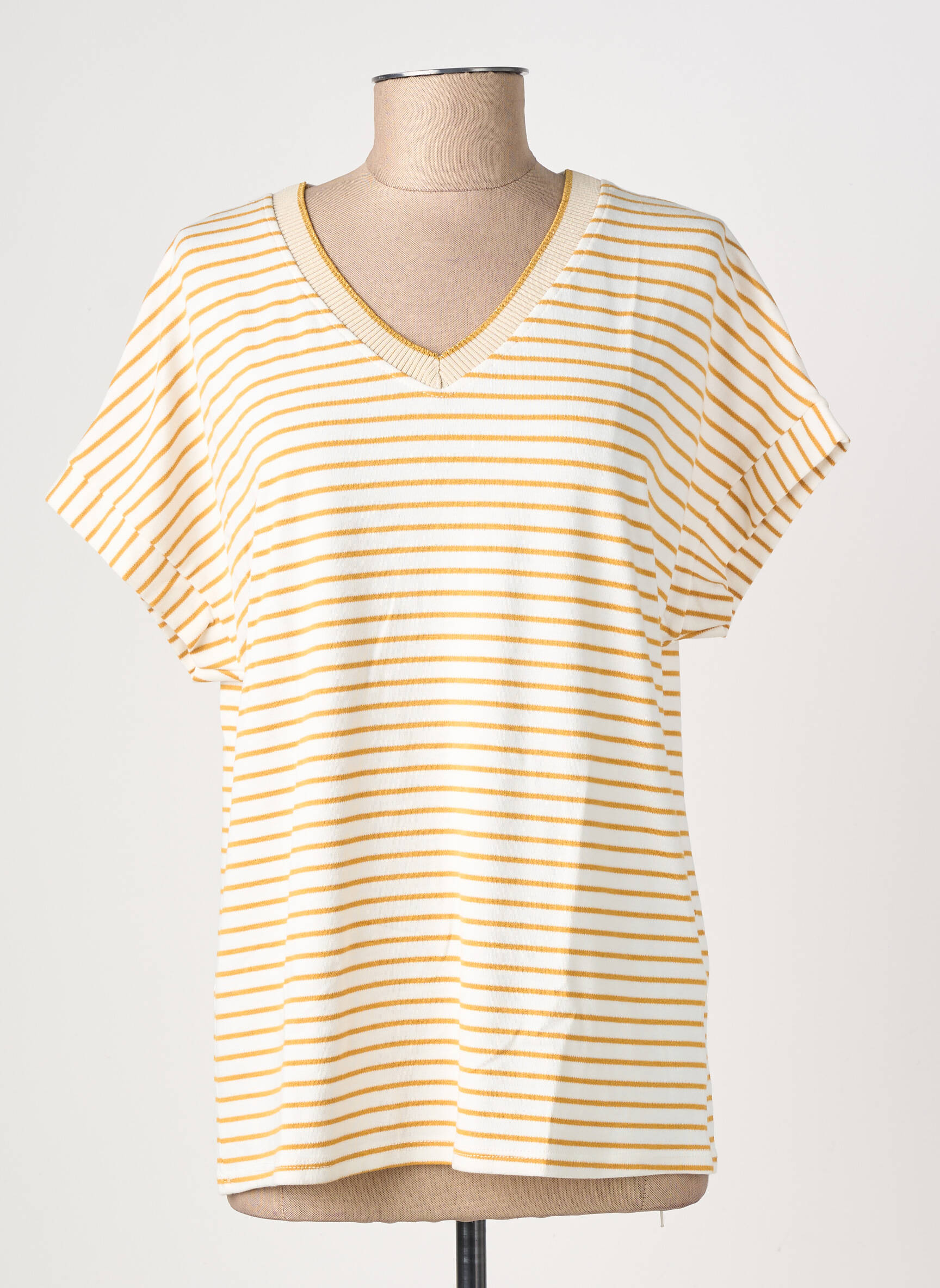 T-shirt coupe droite manches courtes jaune DREAM VALLEY femme