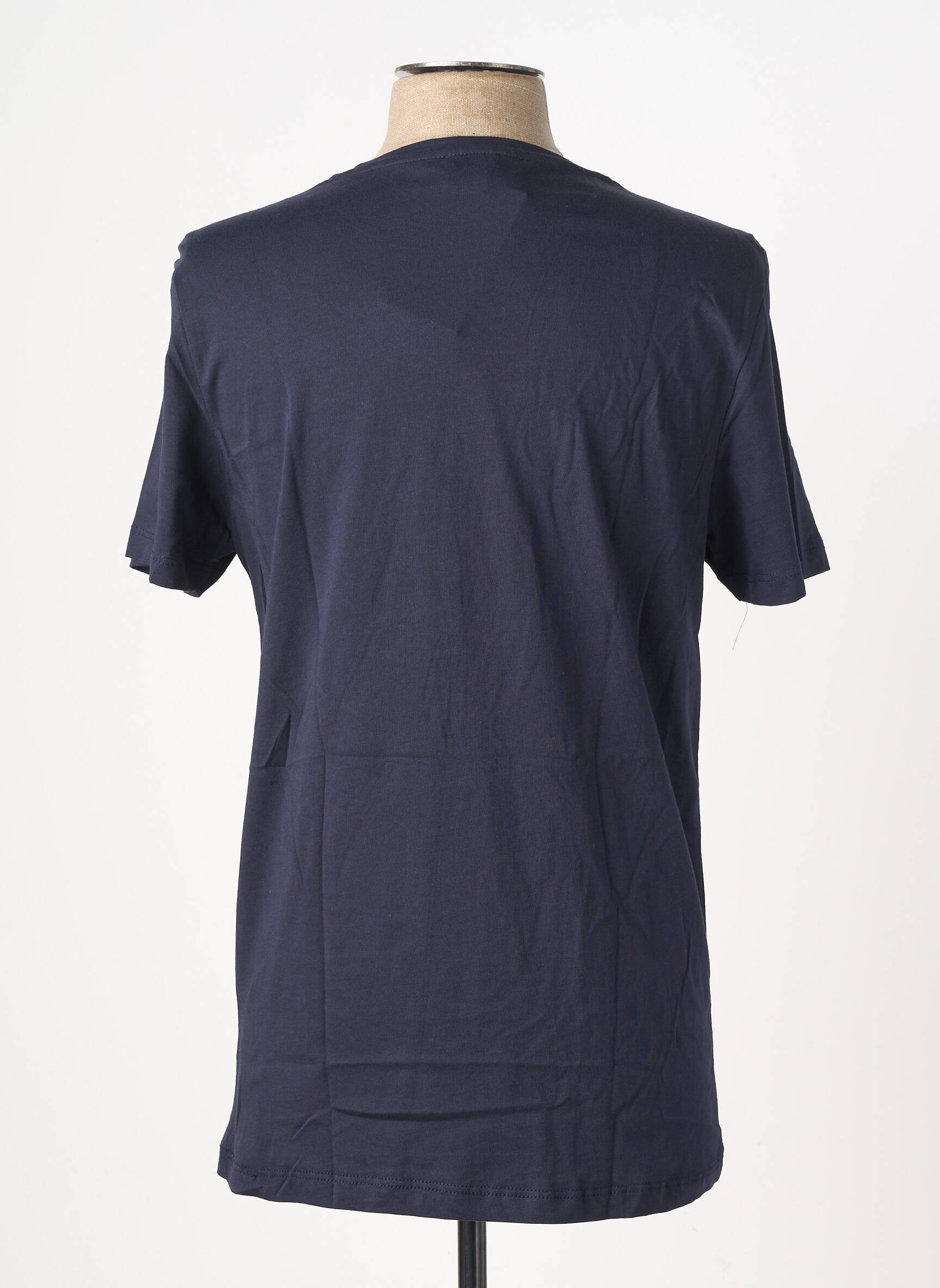T-shirt broderie manches courtes bleu OAKS VALLEY homme