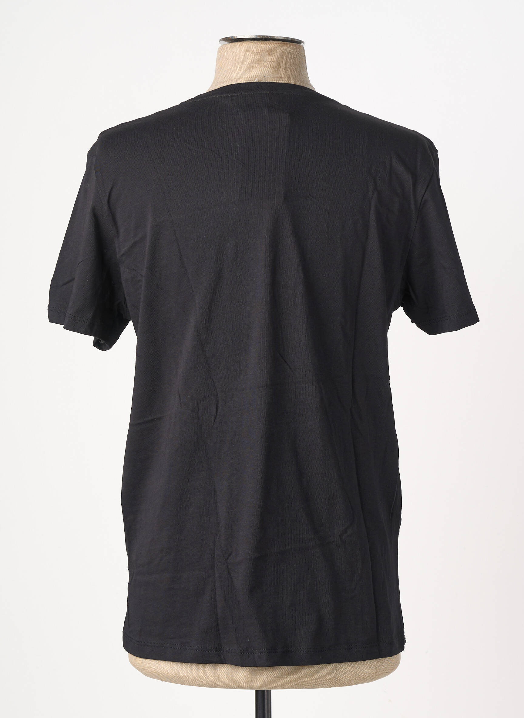 T-shirt broderie manches courtes noir OAKS VALLEY homme