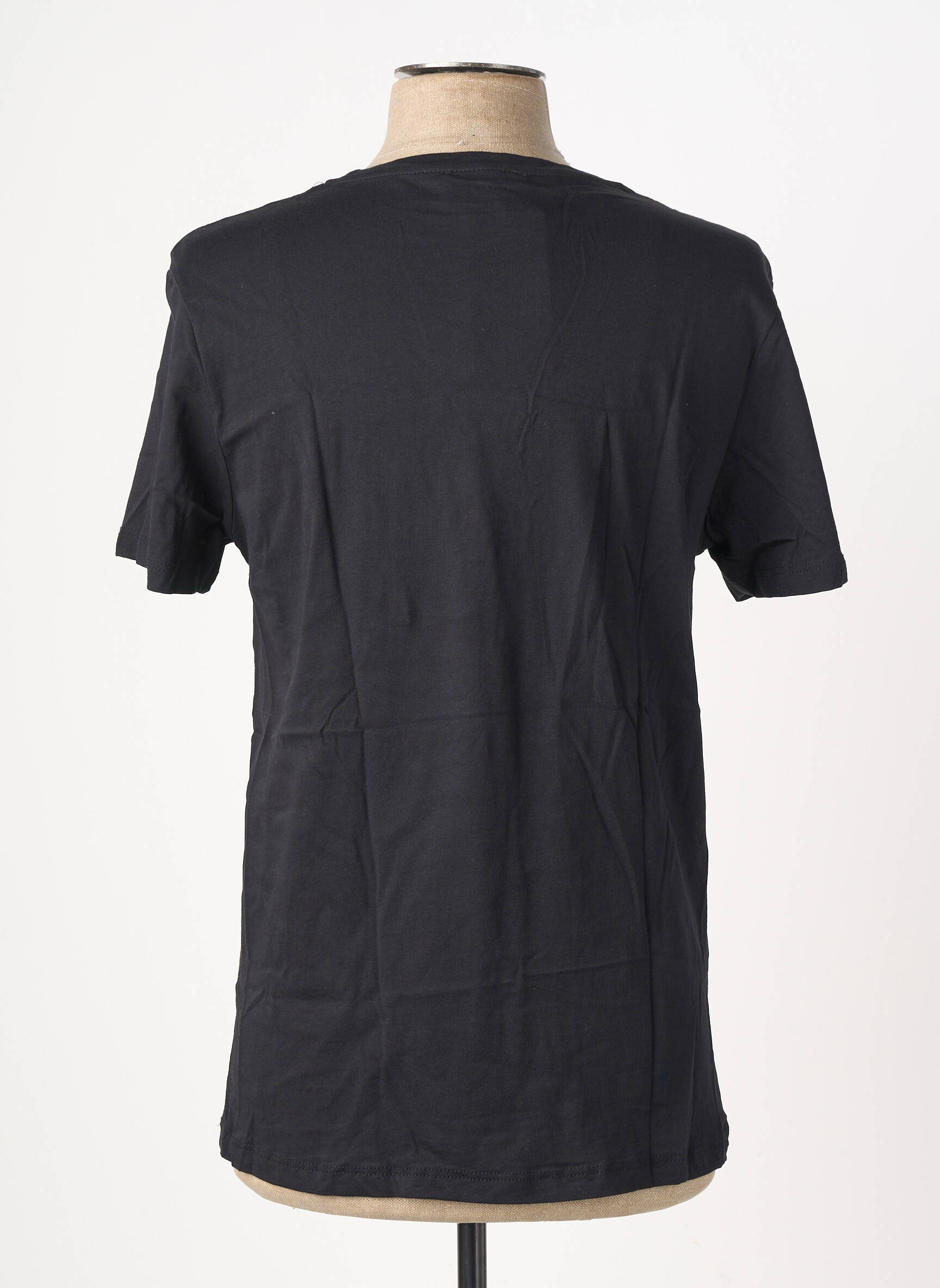 T-shirt broderie manches courtes noir OAKS VALLEY homme