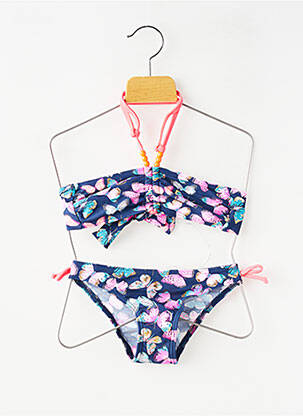 Maillot de bain 2 pièces stretch bleu LAGON BLEU fille