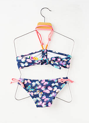 Maillot de bain 2 pièces stretch bleu LAGON BLEU fille