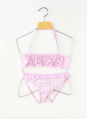 Maillot de bain 2 pièces stretch rose LAGON BLEU fille