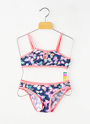 Maillot de bain 2 pièces stretch bleu LAGON BLEU fille