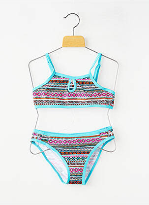 Maillot de bain 2 pièces stretch bleu LAGON BLEU fille