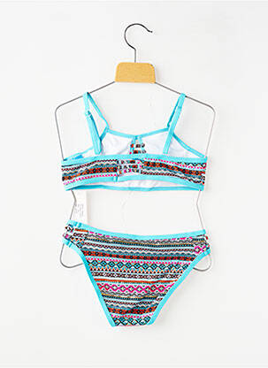 Maillot de bain 2 pièces stretch bleu LAGON BLEU fille