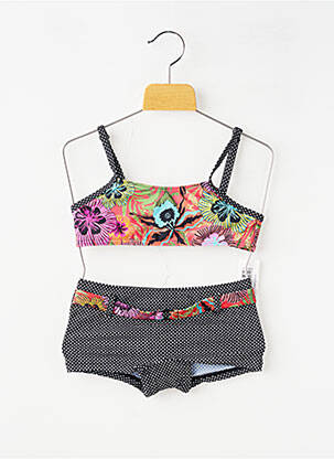 Maillot de bain 2 pièces shorty noir LAGON BLEU fille