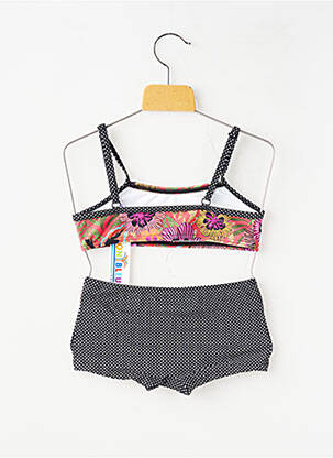 Maillot de bain 2 pièces shorty noir LAGON BLEU fille