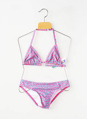 Maillot de bain 2 pièces stretch rose LAGON BLEU fille
