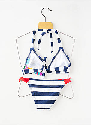 Maillot de bain 2 pièces imprimé rayures bleu LAGON BLEU fille