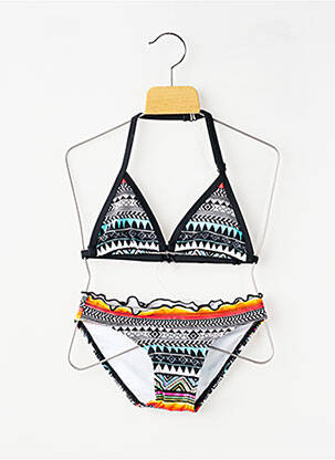 Maillot de bain 2 pièces fermeture agrafe noir LAGON BLEU fille