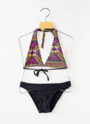 Maillot de bain 2 pièces stretch noir BEACHWEAR fille