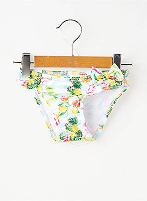 Bas de maillot de bain imprimé rayures blanc LAGON BLEU fille