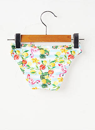 Bas de maillot de bain imprimé rayures blanc LAGON BLEU fille
