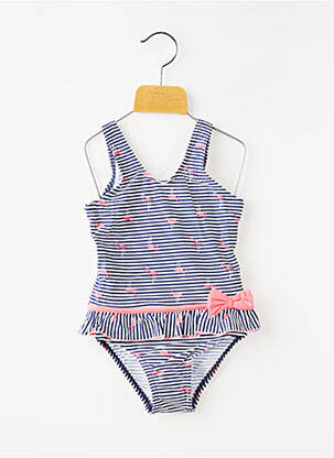 Maillot de bain 1 pièce stretch bleu LAGON BLEU fille