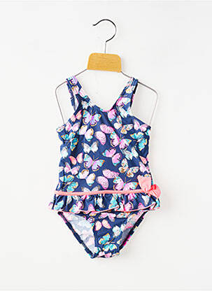 Maillot de bain 1 pièce stretch bleu LAGON BLEU fille