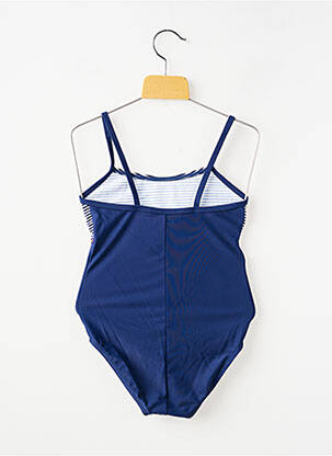 Maillot de bain 1 pièce tissage satiné bleu LAGON BLEU fille