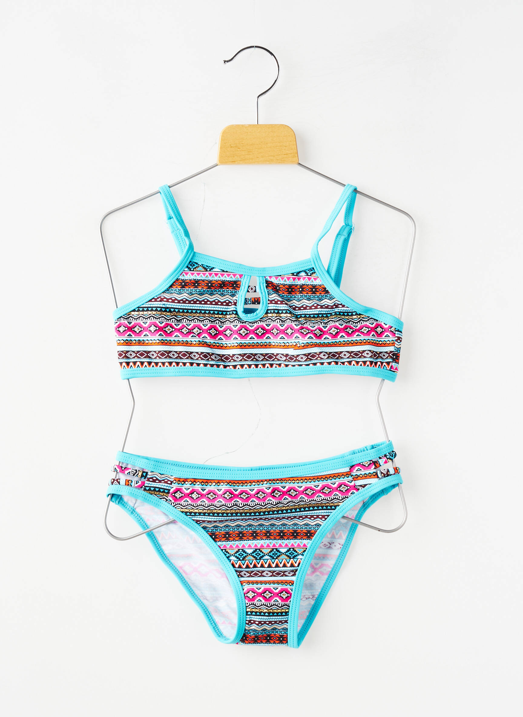 Maillot de bain 2 pièces stretch bleu LAGON BLEU fille