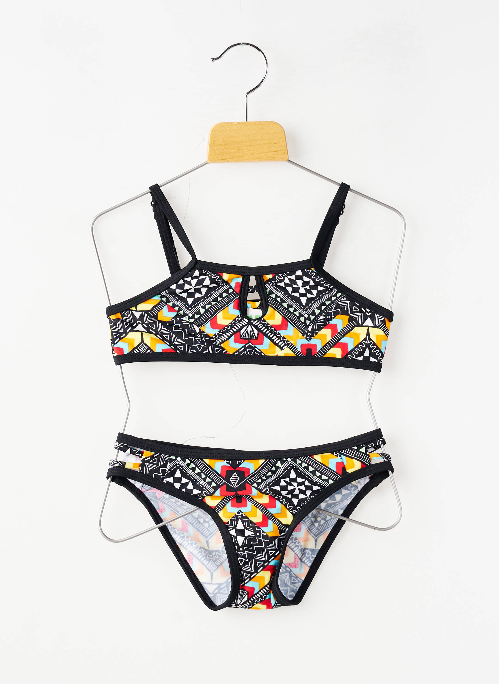 Maillot de bain 2 pièces stretch noir LAGON BLEU fille