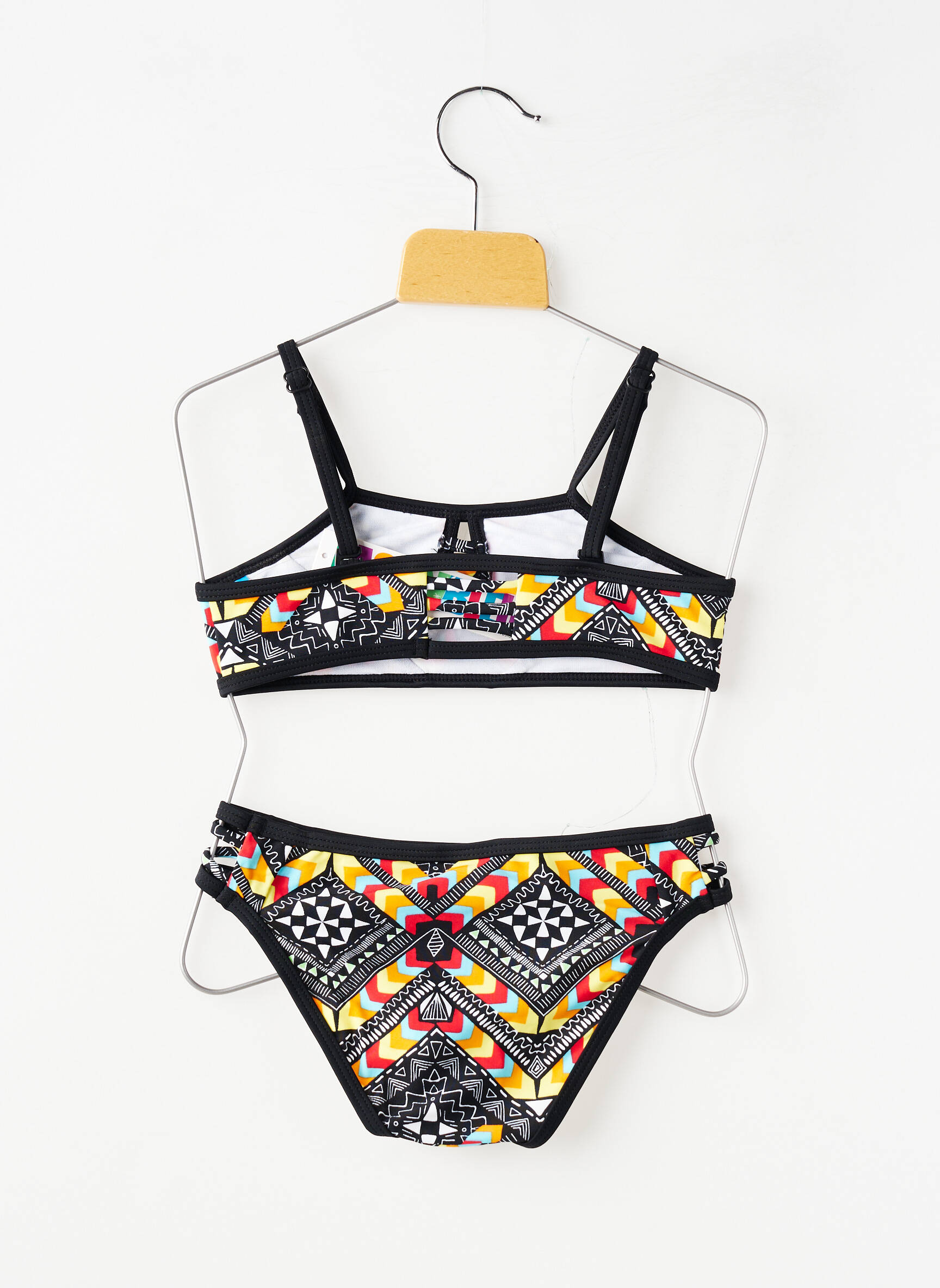 Maillot de bain 2 pièces stretch noir LAGON BLEU fille