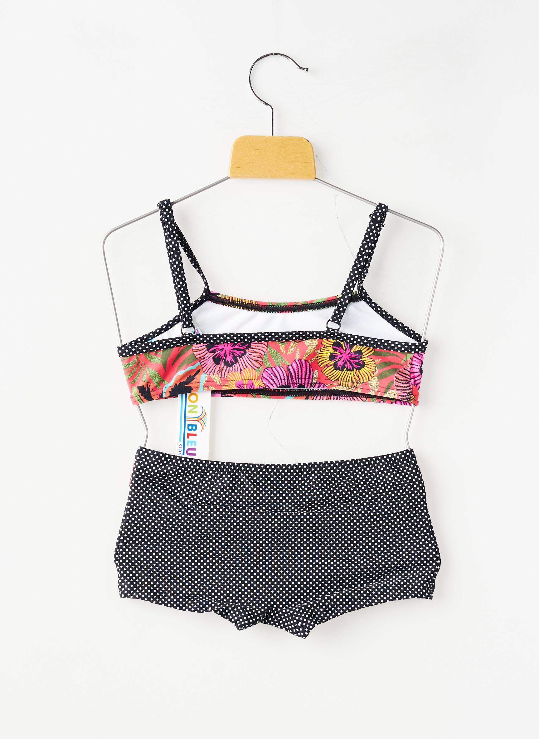 Maillot de bain 2 pièces shorty noir LAGON BLEU fille
